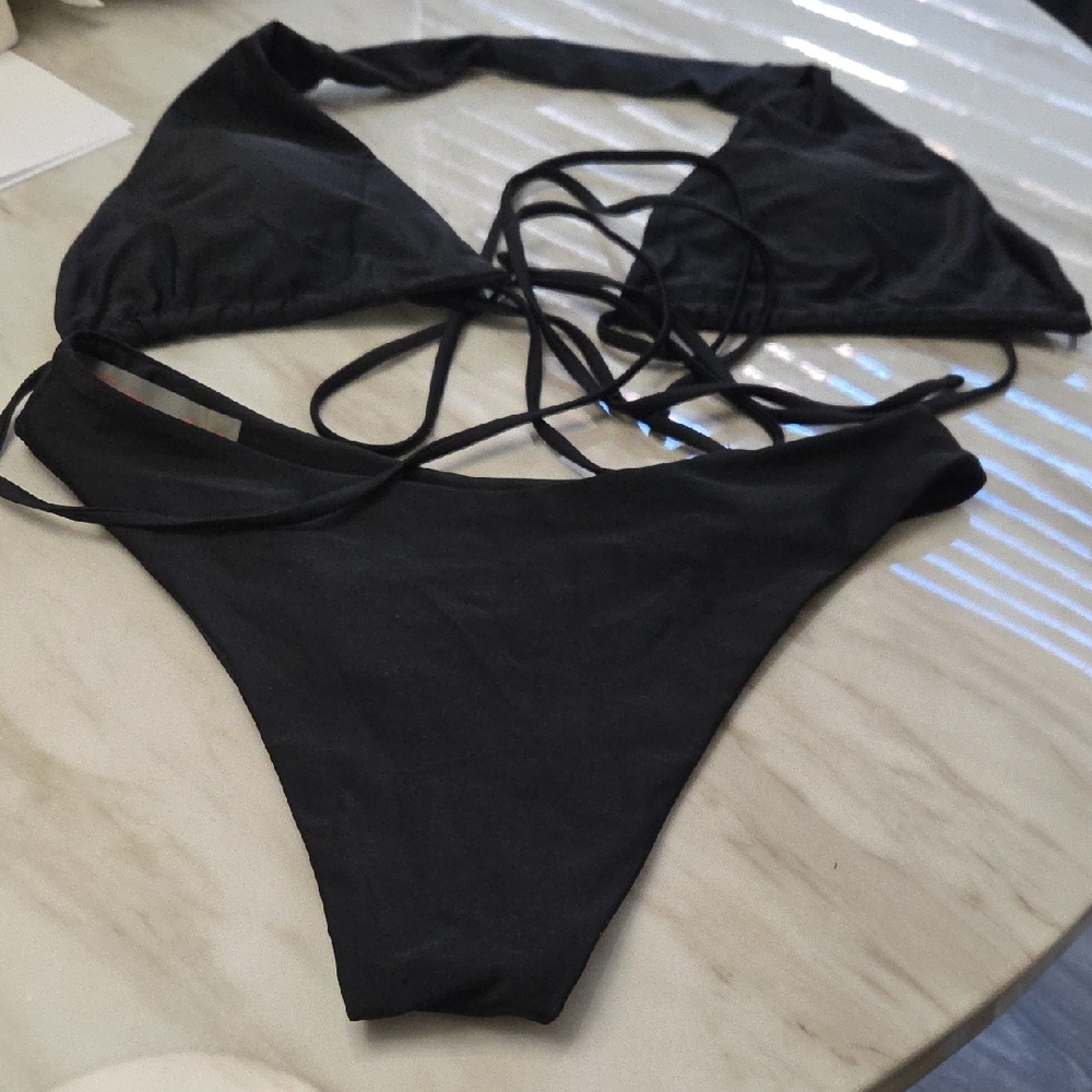 ROMWE Black Bikini Set